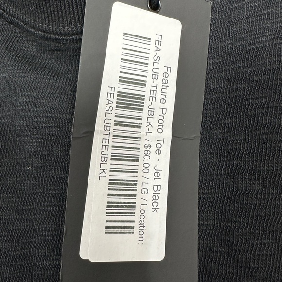 Feature All Things Good black slub long length tee t-shirt shirt, sz L, NWT $60 - Picture 3 of 7